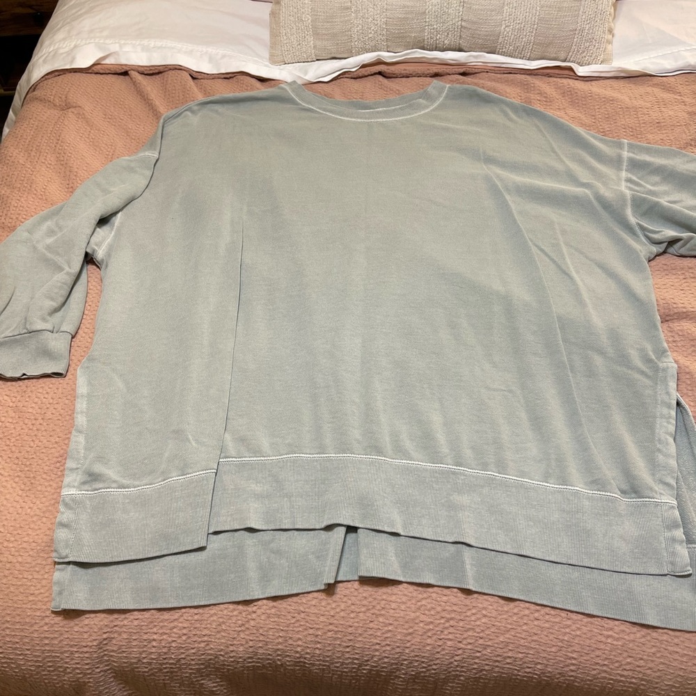 Old Navy Gray/Green Long Sleeve Tunic Sweatshirt